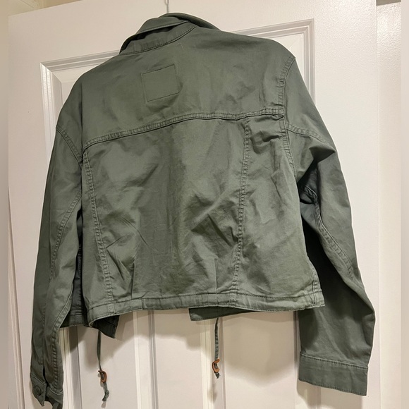 Levi Strauss Crop Olive Green Jacket Large - Picture 4 of 7